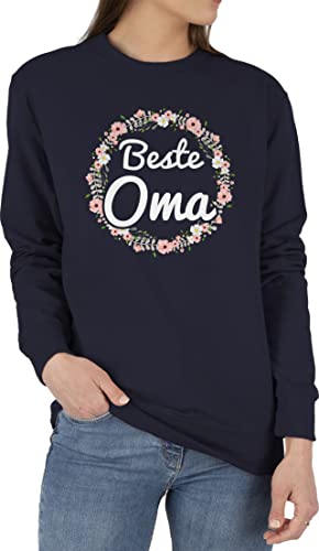 Sweater Pullover Sweatshirt Herren Damen - Beste Oma - Geschenk Oma Geschenkidee Omi Beste - L - Dunkelblau - die für omis lieblings geschenke fuer an omas zum geburtstag tollste ideen sprueche von Shirtracer