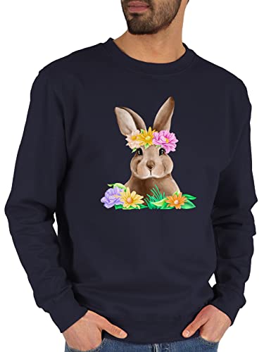Shirtracer Sweater Pullover Sweatshirt Herren Damen - Hopster Hase I Osterhase I Oster Hase - XXL - Dunkelblau - osterhasen Hasen hasenmotiv Ostern häschen mit Motiv von Shirtracer