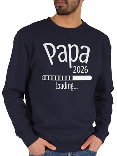 Sweater Pullover Sweatshirt Herren Damen - Papa 2026 loading - L - Dunkelblau - vatertag 2022 pulli vater geburt väter dad 2025 vatertagsgeschenk daddy to be papatag schwanger verkünden herrentag von Shirtracer