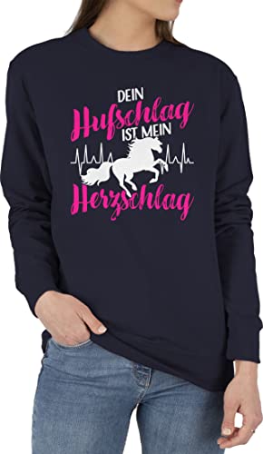 Sweater Pullover Sweatshirt Herren Damen - Pferde - Dein Hufschlag ist mein Herzschlag Schriftzug - S - Dunkelblau - pferdeliebhaber islandpferde pulli sprüche pferd polower reiten pferdespruch Sweater Pullover Sweatshirt Herren Damen - Pferde - Dein Hufschlag ist mein Herzschlag Schriftzug - S - Dunkelblau - pferdeliebhaber islandpferde pulli sprüche pferd polower reiten pferdespruch von Shirtracer