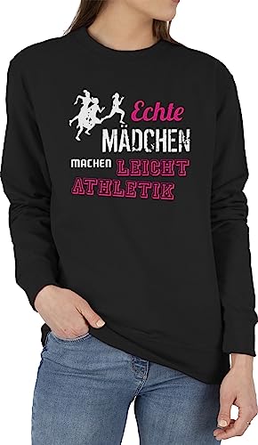 Shirtracer Sweater Pullover Sweatshirt Herren Damen - Echte Mädchen Machen Leichtathletik - XS - Schwarz - Sport mädels Pulli von Shirtracer