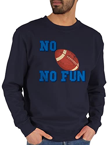 Shirtracer Sweater Pullover Sweatshirt Herren Damen - No Football no Fun Vintage - XS - Dunkelblau - footballfans Sport American Geschenke für Fans von Shirtracer