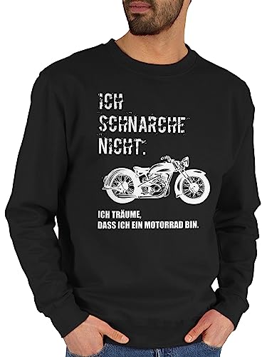 Sweater Pullover Sweatshirt Herren Damen - Sprüche Statement - Ich schnarche Nicht. ich träume DASS ich EIN Motorrad Bin Vintage - L - Schwarz - für Biker Nicht wäre Schnarchen Statements von Shirtracer