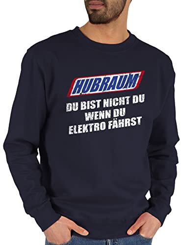 Sweater Pullover Sweatshirt Herren Damen - Sprüche Statement mit Spruch - Hubraum - du bist nicht du, wenn du Elektro fährst - L - Dunkelblau - sprüchen witzige lustige spruche auto pulli spruch. von Shirtracer