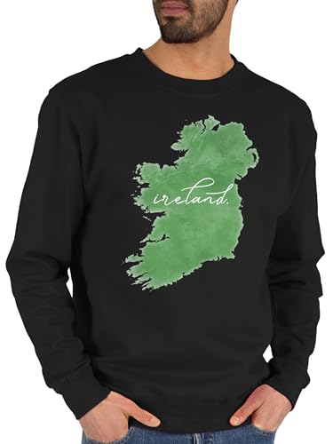 Sweater Pullover Sweatshirt Herren Damen - St. Patricks Day - Ireland Irland Aquarell Lettering - XXL - Schwarz - Irish Sankt Patrick Paddys st Patrick's st.Patricks irische st.Patrick irischer von Shirtracer