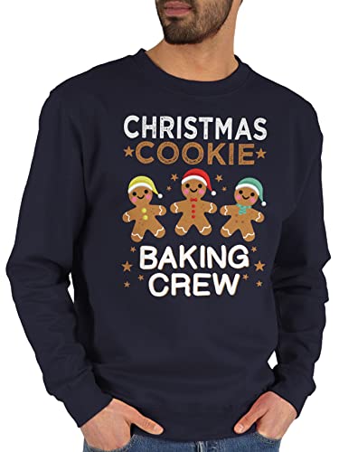 Sweater Pullover Sweatshirt Herren Damen - Weihnachten Geschenke Bekleidung - Christmas Cookie Baking Crew I Lebkuchenmännchen I Lebkuchen Männer I Gingerbread Man I Lebkuchenmann - M - Dunkelblau von Shirtracer