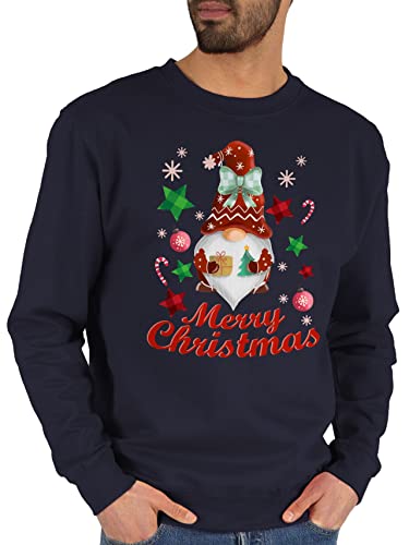 Sweater Pullover Sweatshirt Herren Damen - Weihnachten Geschenke Christmas Bekleidung - Weihnachtlicher Wichtel - XXL - Dunkelblau - weihnachtliche weihnachtliches Weinachten Geschenk von Shirtracer