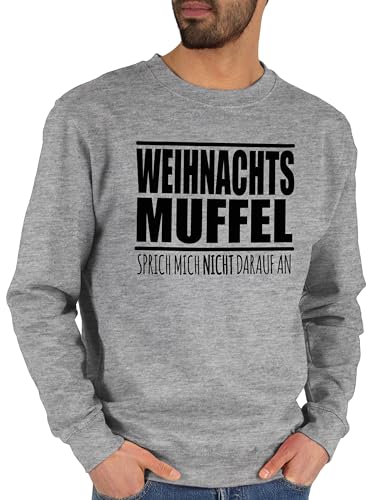 Sweater Pullover Sweatshirt Herren Damen - Weihnachten Geschenke Christmas Bekleidung - Weihnachts Muffel Sprich Mich Nicht darauf an - schwarz - XL - Grau meliert - Baumwolle weihnachtsmotiv vor Sweater Pullover Sweatshirt Herren Damen - Weihnachten Geschenke Christmas Bekleidung - Weihnachts Muffel Sprich Mich Nicht darauf an - schwarz - XL - Grau meliert - Baumwolle weihnachtsmotiv vor von Shirtracer