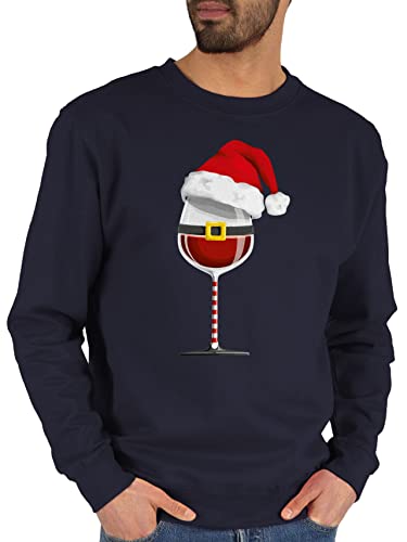 Sweater Pullover Sweatshirt Herren Damen - Weihnachten Geschenke Christmas Bekleidung - Weinachtsglas - M - Dunkelblau - Baumwolle weihnachtsmotiv Pailletten vor weihnacht Weihnachts Sweater Pullover Sweatshirt Herren Damen - Weihnachten Geschenke Christmas Bekleidung - Weinachtsglas - M - Dunkelblau - Baumwolle weihnachtsmotiv Pailletten vor weihnacht Weihnachts von Shirtracer