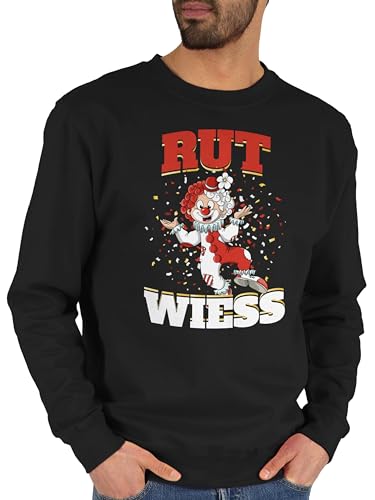 Shirtracer Sweater Pullover Sweatshirt Herren Damen - & Fasching - Rut un Wiess Clown Karneval Köln Rot Weiss I Fastnacht I Fasnacht I Fasnet - M - Schwarz - Faschings weiß Sweat Karnevals fassenacht von Shirtracer
