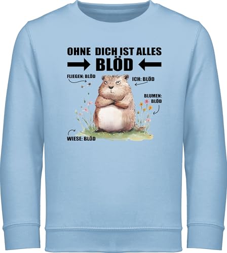 Sweatshirt Kinder Pullover Jungen Mädchen - Freund - Ohne Dich ist Alles blöd Hamster I Pärchen Geschenk Beste Freundin Geschenke für Paare Valentinstag I Kollegen Weihnachten von Shirtracer