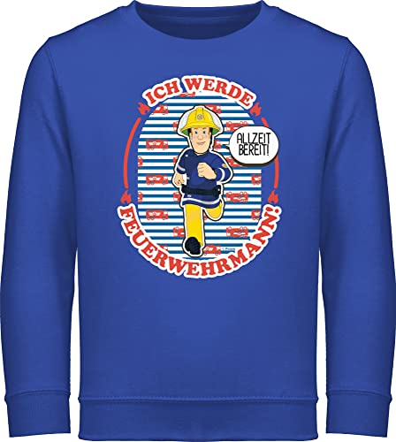 Sweatshirt Kinder Pullover für Jungen Mädchen - Feuerwehrmann Sam - Ich werde Feuerwehrmann! - 116 (5/6 Jahre) - Royalblau - feuetwehr mann feuerwwhr feuereehrmann feuetwehrmann feuerwhermann von Shirtracer