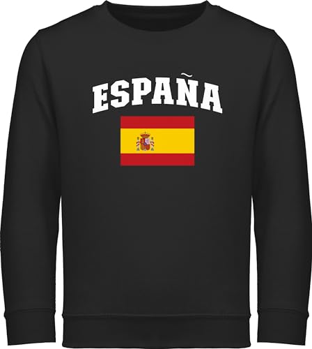 Shirtracer Sweatshirt Kinder Pullover für Jungen Mädchen - Fußball EM WM - Schriftzug mit Espana | Spanisch | España | Spain - 152 (12/13 Jahre) - Schwarz - Europameisterschaft spanische von Shirtracer