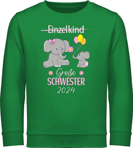 Shirtracer Sweatshirt Kinder Pullover für Jungen Mädchen - - Ich Bin jetzt große Schwester Geburt Einzelkind - 140 (9/11 Jahre) - Grün - sis Schwestern Grosse 2023 große+Schwester+Geschenk Geschenk von Shirtracer