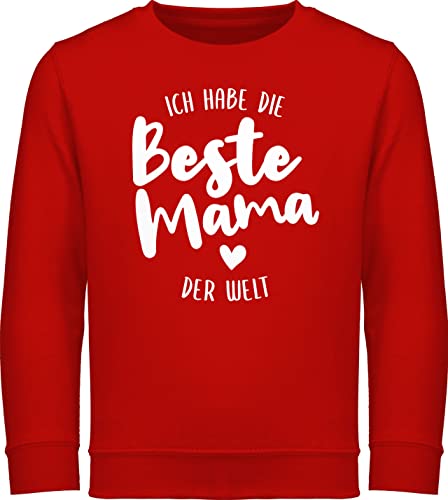 Sweatshirt Kinder Pullover für Jungen Mädchen - Ich habe die beste Mama der Welt - 152 (12/13 Jahre) - Rot - muddi mamatags pulli mutter best mother kind mutti tollste junge muttertagsgeschenk ist von Shirtracer