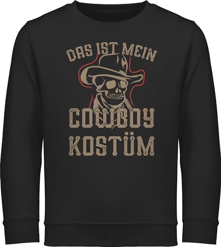 Sweatshirt Kinder Pullover für Jungen Mädchen - Karneval & Fasching - Das ist mein Cowboy Kostüm - Skull - 140 (9/11 Jahre) - Schwarz - faschings junge jeck verkleidet carnival karneva fasnets von Shirtracer