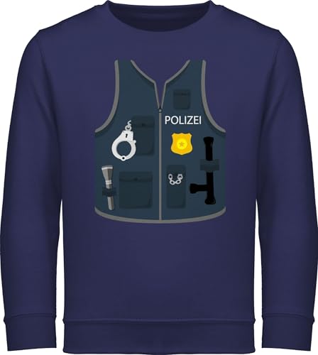 Sweatshirt Kinder Pullover für Jungen Mädchen - Karneval & Fasching - Polizei Weste Kostüm Fastnacht I Fasnacht I Fasnet - 140 (9/11 Jahre) - Navy Blau - faschings polizist reitpullover jeck von Shirtracer