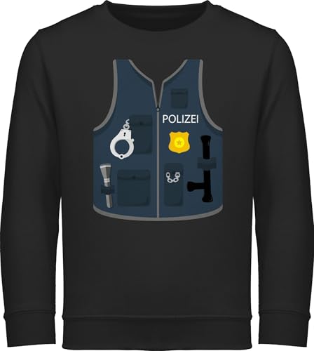 Sweatshirt Kinder Pullover für Jungen Mädchen - Karneval & Fasching - Polizei Weste Kostüm Fastnacht I Fasnacht I Fasnet - 152 (12/13 Jahre) - Schwarz - faschings polizist reitpullover jeck von Shirtracer