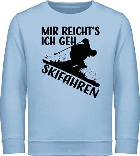 Sweatshirt Kinder Pullover für Jungen Mädchen - Sport Kleidung - Mir reicht's ich GEH Skifahren - 140 (9/11 Jahre) - Hellblau - ski Pulli skifahr Skifahrer von Shirtracer