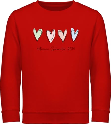 Sweatshirt Kinder Pullover für Jungen Mädchen - Kleine Schwester 2024 Little Sister - 140 (9/11 Jahre) - Rot - 2023 Sweatshirts Geschenk Schwestern Geschenke von Shirtracer