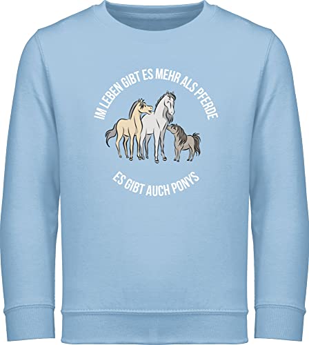 Shirtracer Sweatshirt Kinder Pullover für Jungen Mädchen - Pferde - Pferd Steigend - 140 (9/11 Jahre) - Hellblau - kinderpullover Reiter mit Pulli pferdemotiv steigendes pullis reitsachen Hoddy REIT von Shirtracer