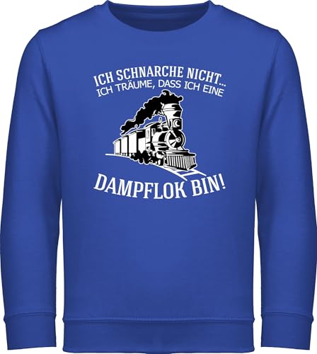 Sweatshirt Kinder Pullover für Jungen Mädchen - Statement Sprüche - Ich schnarche nicht Ich träume dass ich eine Dampflok bin - Geschenk Lokführer Eisenbahn Bahn - 152 (12/13 Jahre) - Royalblau von Shirtracer