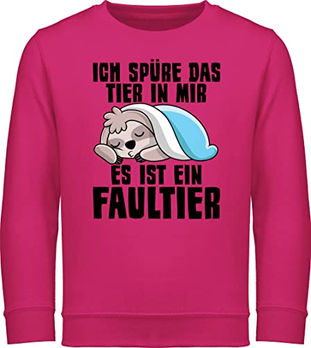 Shirtracer Sweatshirt Kinder Pullover für Jungen Mädchen - Statement Sprüche - Ich spüre das Tier in Mir es ist EIN Faultier - 152 (12/13 Jahre) - Fuchsia - mit sprüchen Drauf Pulli sprüche. Sweater von Shirtracer