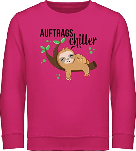 Sweatshirt Kinder Pullover für Jungen Mädchen - Tiermotiv Animal Print - Auftragschiller mit Faultier schwarz - 116 (5/6 Jahre) - Fuchsia - tiermotive fun-sweatshirts tiermotiven pulli tieren von Shirtracer