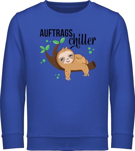 Sweatshirt Kinder Pullover für Jungen Mädchen - Tiermotiv Animal Print - Auftragschiller mit Faultier schwarz - 140 (9/11 Jahre) - Royalblau - tiermotive pulli tiermotiven fun-sweatshirts tier von Shirtracer