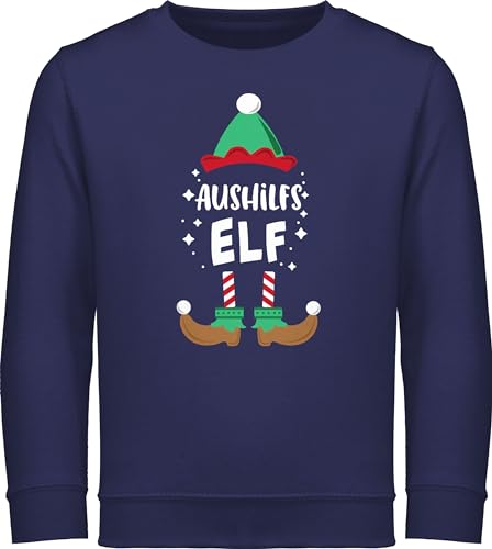 Sweatshirt Kinder Pullover für Jungen Mädchen - Weihnachten Aushilfs-Elf I Weihnachtself I Weihnachts Elf I Christmas Elf - 104 (3/4 Jahre) - Navy Blau - weihnachtssweater Merry x-Mas elfe von Shirtracer