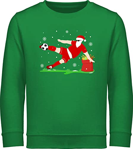 Sweatshirt Kinder Pullover für Jungen Mädchen - Weihnachten Geschenke Christmas - Fußball Spieler Weihnachtsmann - 140 (9/11 Jahre) - Grün - weihnachspullis lustig swiateczne Pulli Xmas-Pullover von Shirtracer