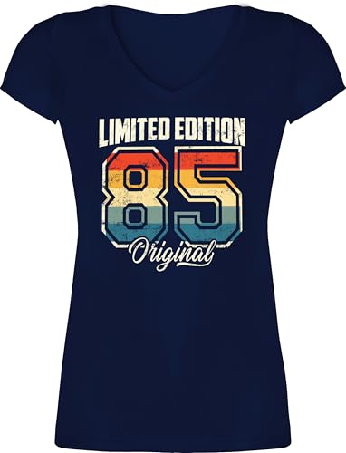 T-Shirt Damen V Ausschnitt - 40. - Limited Edition 1985 Original I Vierzigster Geburtstag I 40 Geburtstag - XL - Dunkelblau - Tshirt Geburtstagskind Frau 40er 1984 Tshirts Frauen Shirt 40.Geburtstag von Shirtracer