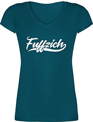 T-Shirt Damen V Ausschnitt - 50. Geburtstag - Fuffzich Fünfzigster - M - Türkis - Geschenk 50 Tshirt zum Frau Geschenk+50+Geburtstag Geschenke Jahre Geschenke+50+Geburtstag Ideen 50igsten von Shirtracer