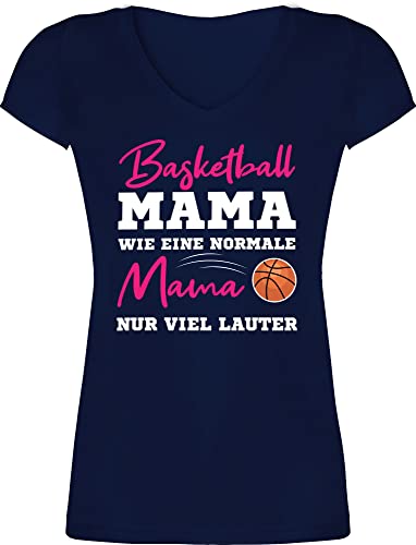 T-Shirt Damen V Ausschnitt - Basketball Mama wie eine Normale Mama nur viel lauter weiß - M - Dunkelblau - muttertagsgeschenk Mum Mutti Tshirt Shirt Mutter mütter Shirts Mutter-t-Shirt Muttertag t T-Shirt Damen V Ausschnitt - Basketball Mama wie eine Normale Mama nur viel lauter weiß - M - Dunkelblau - muttertagsgeschenk Mum Mutti Tshirt Shirt Mutter mütter Shirts Mutter-t-Shirt Muttertag t von Shirtracer