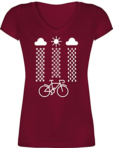 T-Shirt Damen V Ausschnitt - Bekleidung Radsport - Fahrrad mit Wetter - L - Bordeauxrot - fahrradoutfit Frauen Radfahren t-Shirts Radsport-Bekleidung Bike Shirt Radfahrerin Tshirt Radfahrer Shirts T-Shirt Damen V Ausschnitt - Bekleidung Radsport - Fahrrad mit Wetter - L - Bordeauxrot - fahrradoutfit Frauen Radfahren t-Shirts Radsport-Bekleidung Bike Shirt Radfahrerin Tshirt Radfahrer Shirts von Shirtracer
