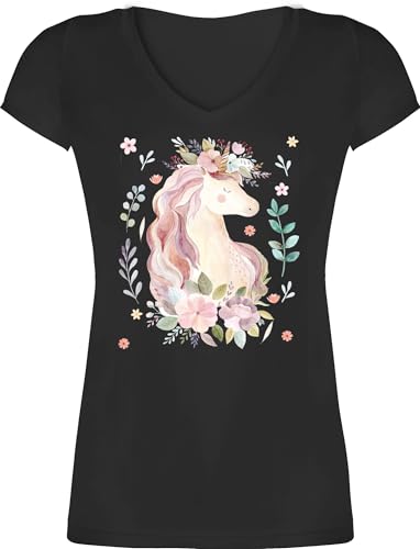 T-Shirt Damen V Ausschnitt - Einhörner - Einhorn Geschenk - XS - Schwarz - einhörnern Tshirt Unicorns Shirt Motiv t-Shirts mit t T-Shirt Damen V Ausschnitt - Einhörner - Einhorn Geschenk - XS - Schwarz - einhörnern Tshirt Unicorns Shirt Motiv t-Shirts mit t von Shirtracer