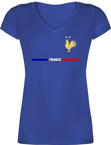 T-Shirt Damen V Ausschnitt - Fußball EM WM - Frankreich Trikot Wappen | France mit Stolz | Französisches Fan-Motiv - M - Blau - fußball-Fanartikel Europameisterschaft französisch Tshirt T-Shirt Damen V Ausschnitt - Fußball EM WM - Frankreich Trikot Wappen | France mit Stolz | Französisches Fan-Motiv - M - Blau - fußball-Fanartikel Europameisterschaft französisch Tshirt von Shirtracer