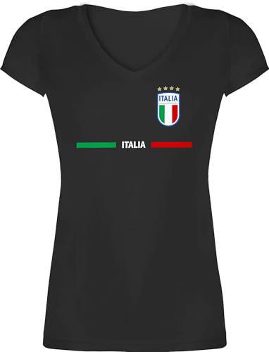 T-Shirt Damen V Ausschnitt - Fußball EM WM - Italien Trikot Wappen | Italia mit Stolz | Italienisches Fan-Motiv - 3XL - Schwarz - v-Shirt 2024 Fussball fußball-Fanartikel Europameisterschaft Italy T-Shirt Damen V Ausschnitt - Fußball EM WM - Italien Trikot Wappen | Italia mit Stolz | Italienisches Fan-Motiv - 3XL - Schwarz - v-Shirt 2024 Fussball fußball-Fanartikel Europameisterschaft Italy von Shirtracer
