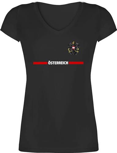 T-Shirt Damen V Ausschnitt - Fußball EM WM - Österreich Trikot Wappen | Österreicher mit Stolz | Österreichisches Fan-Motiv - XXL - Schwarz - fußball-Fanartikel Europameisterschaft österreich T-Shirt Damen V Ausschnitt - Fußball EM WM - Österreich Trikot Wappen | Österreicher mit Stolz | Österreichisches Fan-Motiv - XXL - Schwarz - fußball-Fanartikel Europameisterschaft österreich von Shirtracer