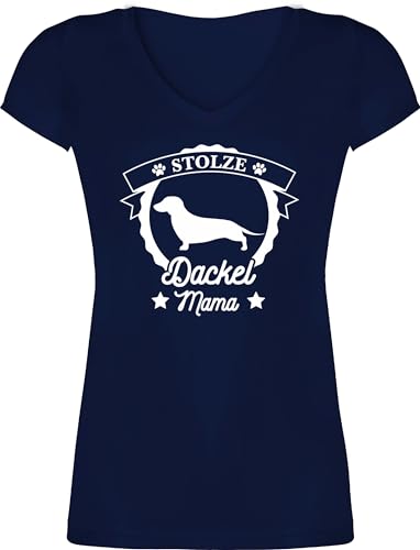 T-Shirt Damen V Ausschnitt - Geschenk für Hundebesitzer - Stolze Dackel Mama - S - Dunkelblau - hundeshirts hundefan tiermotiv Tshirt Hundefans dackelmama Shirt hundemotiv dackelmotiv Shirts Hund T-Shirt Damen V Ausschnitt - Geschenk für Hundebesitzer - Stolze Dackel Mama - S - Dunkelblau - hundeshirts hundefan tiermotiv Tshirt Hundefans dackelmama Shirt hundemotiv dackelmotiv Shirts Hund von Shirtracer