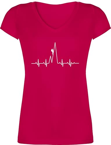 T-Shirt Damen V Ausschnitt - Herzschlag Kletterer - XS - Fuchsia - klettershirt Sport Berge Tshirt Kletter Shirt wandern Tshirts Climbing Shirts Klettern t-Shirts Bergsteiger v-Ausschnitt T-Shirt Damen V Ausschnitt - Herzschlag Kletterer - XS - Fuchsia - klettershirt Sport Berge Tshirt Kletter Shirt wandern Tshirts Climbing Shirts Klettern t-Shirts Bergsteiger v-Ausschnitt von Shirtracer