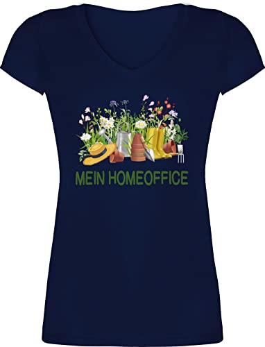 T-Shirt Damen V Ausschnitt - Hobby Outfit - Homeoffice im Garten - 3XL - Dunkelblau - gärtner Tshirt gärtnern Coole-Fun-t-Shirts Gartenarbeit Shirt gärtnerin tischirt. t Gardening tischert von Shirtracer
