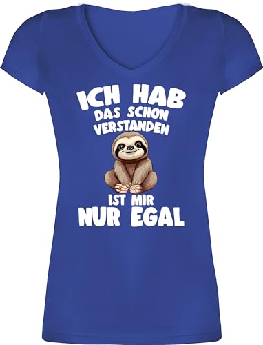 T-Shirt Damen V Ausschnitt - Ich hab das Schon verstanden ist Mir nur egal I Lustiger Spruch Faultier - XS - Blau - sprüche Shirt Tshirt Sloth mit t-Shirts lustig Motiv lustige Tshirts verstanden, T-Shirt Damen V Ausschnitt - Ich hab das Schon verstanden ist Mir nur egal I Lustiger Spruch Faultier - XS - Blau - sprüche Shirt Tshirt Sloth mit t-Shirts lustig Motiv lustige Tshirts verstanden, von Shirtracer