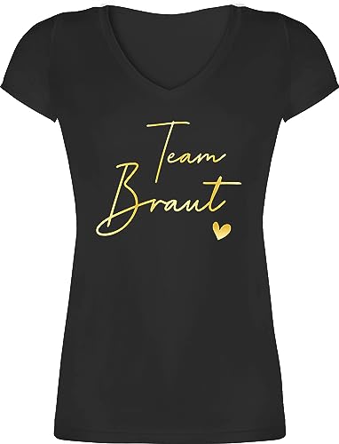 T-Shirt Damen V Ausschnitt - JGA Junggesellenabschied Frauen - Team Braut Crew Bride - XS - Schwarz - Shirt junggesellinnenabschied Bachelorette Party Tour Tshirt jungesellinnenabschied Frau Outfit T-Shirt Damen V Ausschnitt - JGA Junggesellenabschied Frauen - Team Braut Crew Bride - XS - Schwarz - Shirt junggesellinnenabschied Bachelorette Party Tour Tshirt jungesellinnenabschied Frau Outfit von Shirtracer