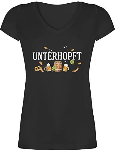 T-Shirt Damen V Ausschnitt - Kompatibel mit Oktoberfest - Chronisch total Unterhopft - Männertagsgeschenk Bier Brauer Mälzer Geschenk - XS - Schwarz - trachtenshirt bayrische sprüche Tshirt T-Shirt Damen V Ausschnitt - Kompatibel mit Oktoberfest - Chronisch total Unterhopft - Männertagsgeschenk Bier Brauer Mälzer Geschenk - XS - Schwarz - trachtenshirt bayrische sprüche Tshirt von Shirtracer