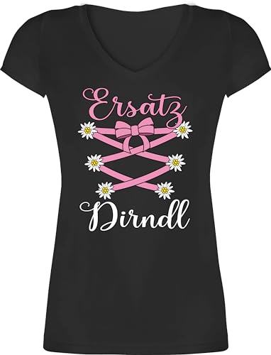 T-Shirt Damen V Ausschnitt - Kompatibel mit Oktoberfest - Ersatz Dirndl - XS - Schwarz - Tracht Tshirt trachtenshirt bayrische Shirt tailliert Trachten-Tshirt bayrisch Tshirts with v-Neck T-Shirt Damen V Ausschnitt - Kompatibel mit Oktoberfest - Ersatz Dirndl - XS - Schwarz - Tracht Tshirt trachtenshirt bayrische Shirt tailliert Trachten-Tshirt bayrisch Tshirts with v-Neck von Shirtracer