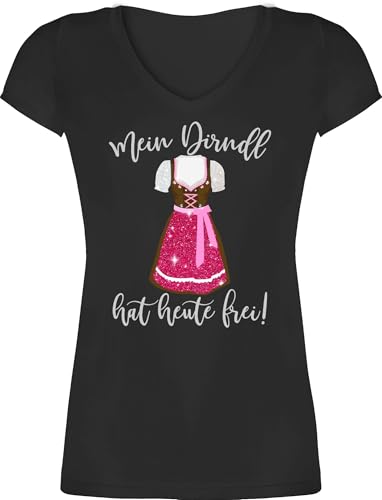 T-Shirt Damen V Ausschnitt - Kompatibel mit Oktoberfest - Mein Dirndl hat Heute frei - XS - Schwarz - trachtenshirt Trachten-Tshirt bayrische Trachten ersatz Shirts ersatzdirndl Tshirt T-Shirt Damen V Ausschnitt - Kompatibel mit Oktoberfest - Mein Dirndl hat Heute frei - XS - Schwarz - trachtenshirt Trachten-Tshirt bayrische Trachten ersatz Shirts ersatzdirndl Tshirt von Shirtracer
