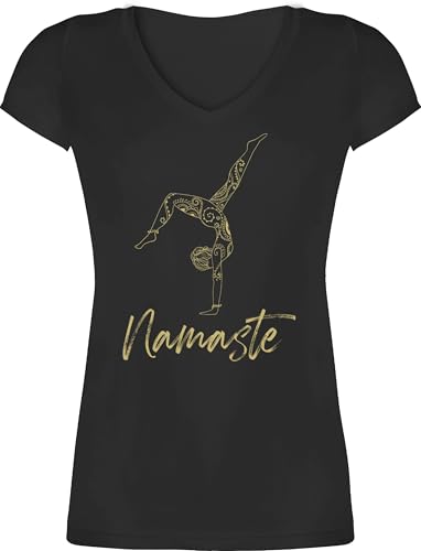 T-Shirt Damen V Ausschnitt - Namaste Yoga Handstand Mandala Meditation - XS - Schwarz - Yoga-Shirt Joga Shirt Shirts v-Ausschnitt Geschenke Tshirt t-Shirts Fans Kurzarm für t Alles Motiven mit T-Shirt Damen V Ausschnitt - Namaste Yoga Handstand Mandala Meditation - XS - Schwarz - Yoga-Shirt Joga Shirt Shirts v-Ausschnitt Geschenke Tshirt t-Shirts Fans Kurzarm für t Alles Motiven mit von Shirtracer