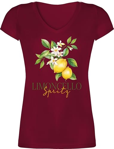T-Shirt Damen V Ausschnitt - Party & Alkohol - Limoncello Spritz | Italien-Fans | Italienischer Likör | Zitronenlikör - XS - Bordeauxrot - Shirt Sauf-Shirts Sauf Tshirt trinkshirt Alki Shirts T-Shirt Damen V Ausschnitt - Party & Alkohol - Limoncello Spritz | Italien-Fans | Italienischer Likör | Zitronenlikör - XS - Bordeauxrot - Shirt Sauf-Shirts Sauf Tshirt trinkshirt Alki Shirts von Shirtracer