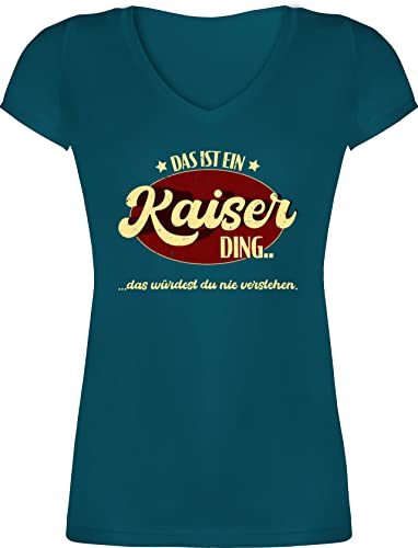 T-Shirt Damen V Ausschnitt - Schlager Party Outfit - Das ist ein Kaiser Ding - Kaiserding - XS - Türkis - shirt schlagernacht shirts schlagerparty schlagerfans tshirt schlager+outfit+damen für von Shirtracer